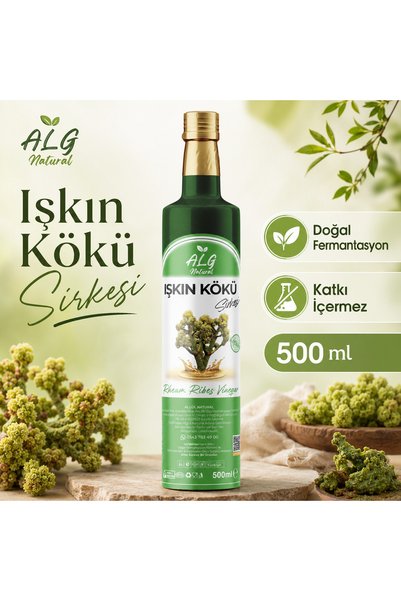 Alg Natural Işkın Kökü Sirkesi 500 ml Cam Şişe Doğal Fermentasyon