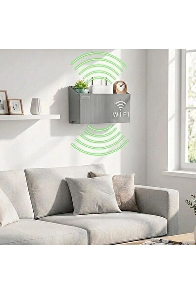 BY NEVSER ®   Wall Mounted Wi-Fi Modem Storage Box (Gray) – Cable Organizer R...