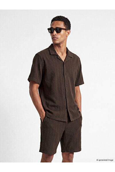LC Waikiki قميص RMZ GİYİM FARKIYA STANDART Fit Dobby للرجال