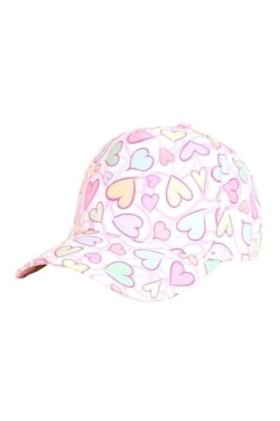 MASHASHOP Șapcă de soare pentru copii, imprimeu cu inimioare, bumbac, roz, 48...