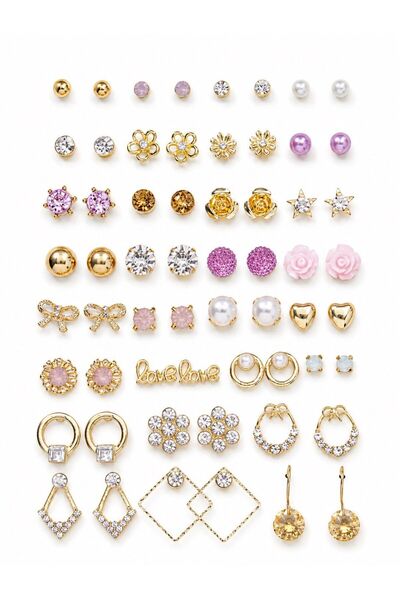 Nevara Assorted Earrings Set for Women - 30 Pairs of Stylish Earrings Featuri...