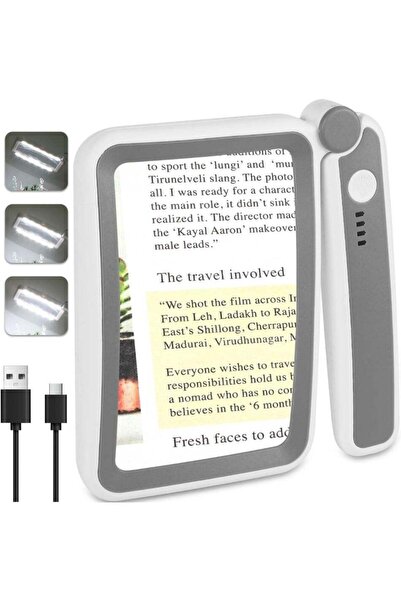 Arabest Magnifying Glass for Reading,5X Large Page Magnifier with LED Light,R...