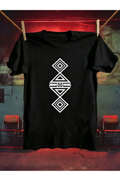 12 Teknoloji Men's Pure Cotton Short-sleeve T-shirt, Geometric Print Pattern,...