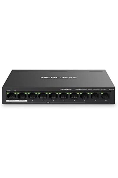 Yıldızan محول شبكة مكتبي MS110P من MSA، 10 منافذ بسرعة 10/100 ميجابت في الثان...