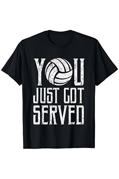 1001 Line تي شيرت You Just Got Served Humorous Volleyball مناسب للرجال والنسا...