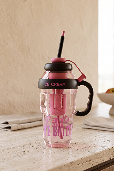 Kitchen Life Ice Bottle Detox Water Bottle with Straw 1300 ml