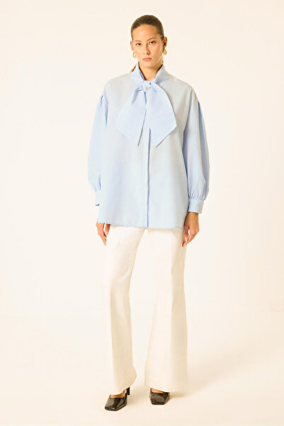 Touché Privé Fular Collar Poplin Long Shirt