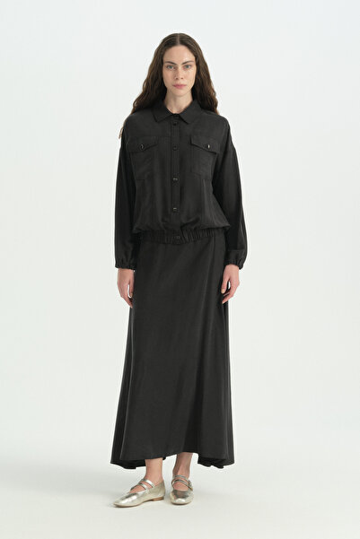 Nihan Skirt Jacket Lyocell Suit - Black