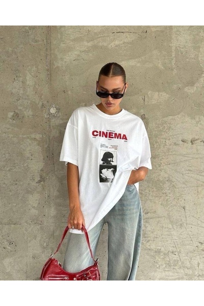 Vordevia Tricou oversize din bumbac cu imprimeu Cinema