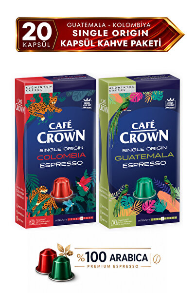 Cafe Crown 20'li Single Origin Espresso Kapsül Kahve Tanışma Paketi Guatemala...