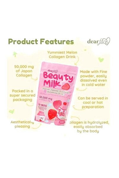 Top Choice Dear Face Glutathione Beauty Milk Japanese Collagen Drink for Skin...