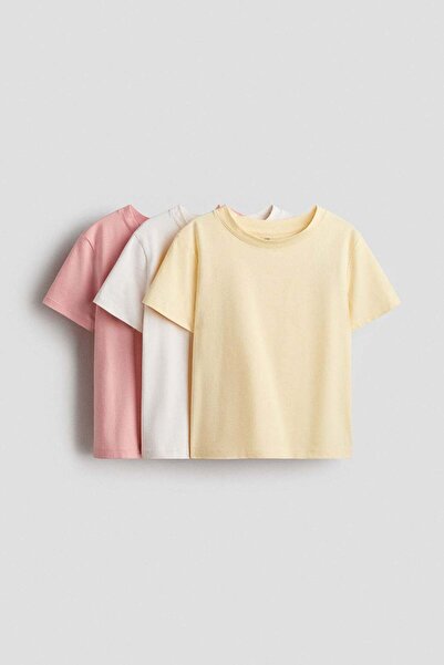 H&M مجموعة من 3 قمصان قطنية