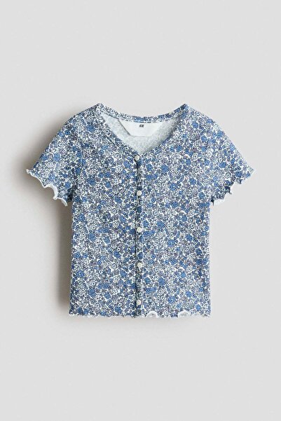 H&M Button-detail ribbed top