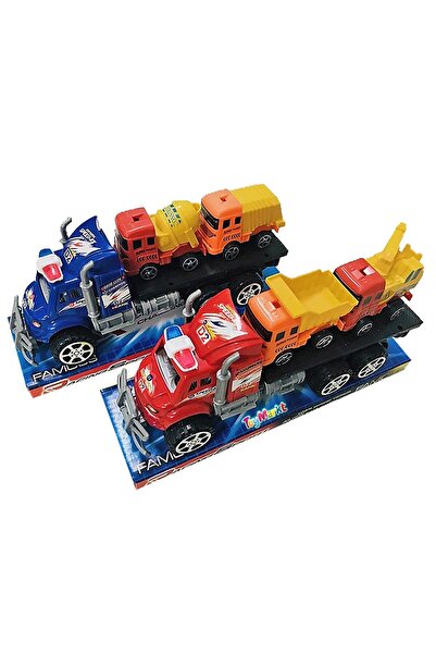 ToyMarkt Φορτηγό με τριβική κίνηση με 2 οχήματα κατασκευών 26x12x8εκ. 902288