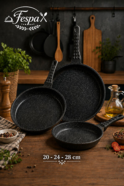 Fespa Cast Granite Pan Set 20-24-28 cm |   Professional Kitchen Series
