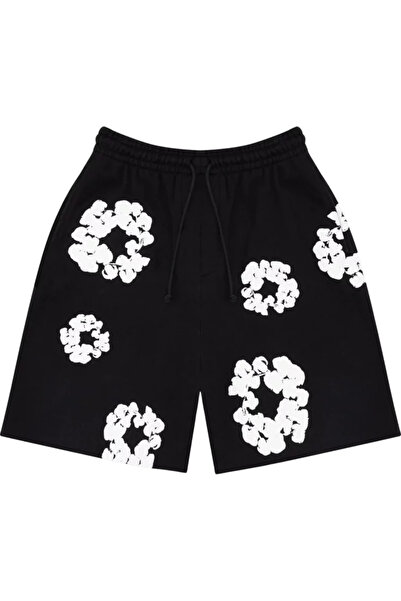 COZYWEAR Black Printed Oversize Shorts