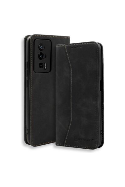 Bodycell Θήκη Βιβλίο από Δερματίνη PU για Xiaomi Poco F5 Pro Μαύρο - MD01009