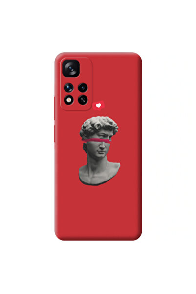 Other Xiaomi Redmi Note 11 Pro 5G Half statue Red Colored Silicone TPU Θήκη
