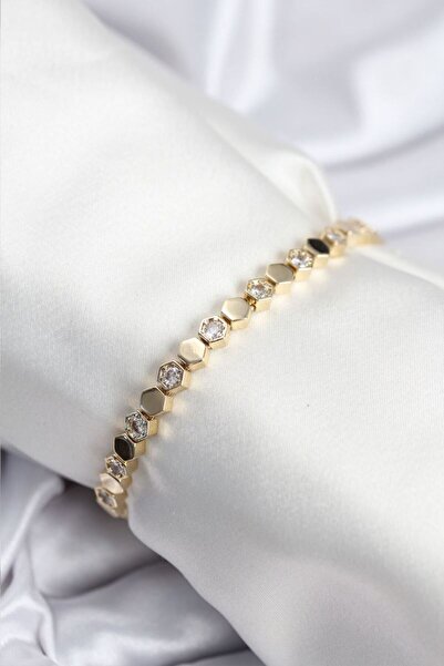 norsary Brass Vip Series Gold Color Honeycomb Model Women's Bracelet
