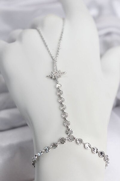 norsary Silver Color Brass Pole Star Zircon Stone Shahmeran