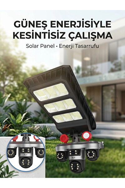 Epilons كاميرا أمان ذكية تعمل بالطاقة الشمسية مع كشاف LED