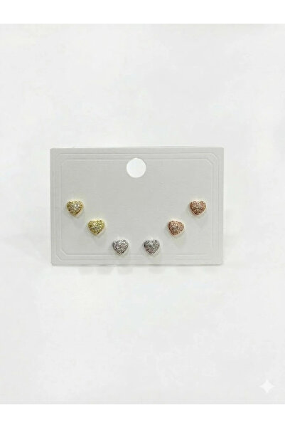 Inure Jewelry Multicolored Tiny Hearts Six-Piece Earrings - Kp00668