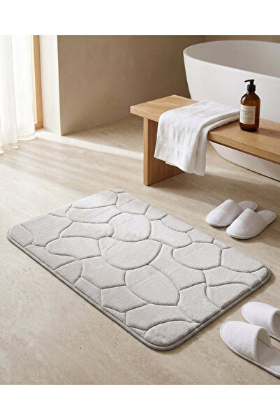 REDTAG Grey Cobblestone Memory Foam Bath Mat