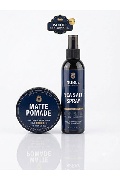 Noble Grooming Lab Set Spray cu sare de mare + Pomadă matifiantă