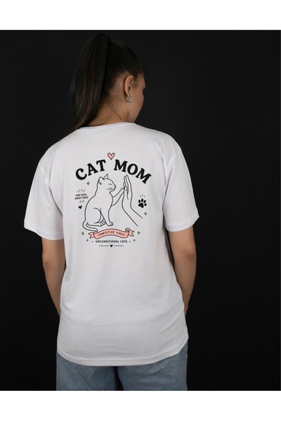 Krays Women's Cat Mom Design T-Shirt - 100% Cotton Regular Fit T-Shirt with 4...