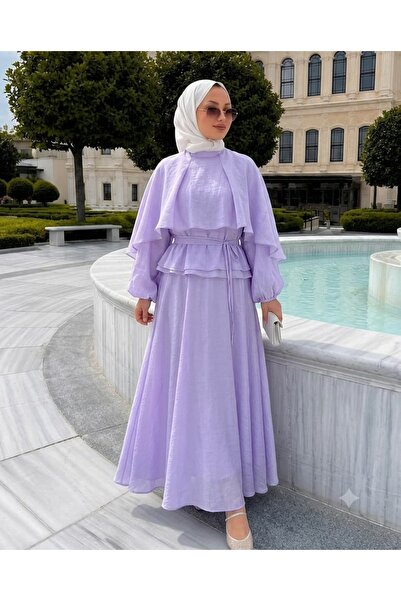 THEK BUTİK Cape-Detail Hijab Skirt Set