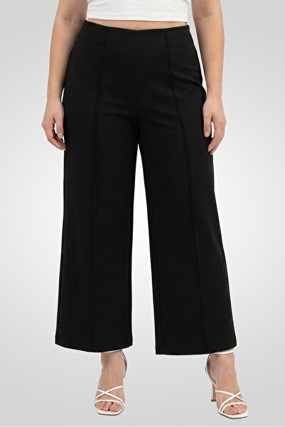 London Fog Women Regular Fit Solid Palazzo Pants, Black