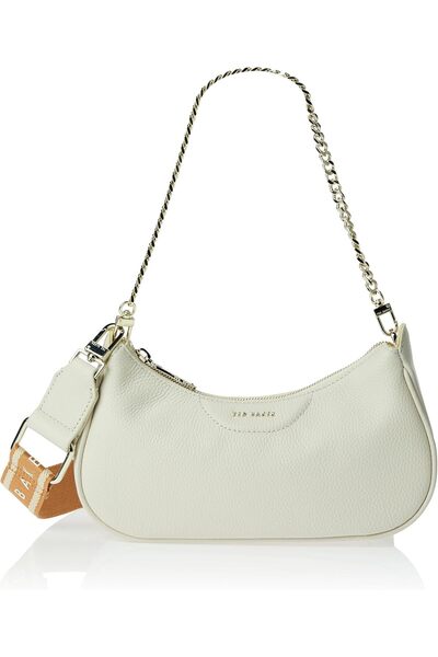 Ted Baker Aisi Woven Leather Crossbody Bag, Ecru