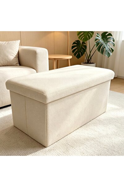Bleco Rectangular Thickened Fabric Storage Stool, Living Room Entry Organizer...