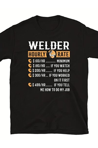 NOURAM Men'S Funny Shirt | welder Hourly Rate Joke Graphic Tee with $10-$50/h...