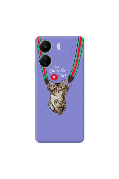 Other Xiaomi Redmi 13C Swinging cat Purple Colored Silicone TPU Θήκη