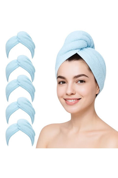 GGEROU Travel Disposable Microfiber Hair Towel, 5 Packs Hair Turbans for Wet ...