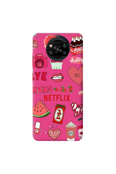 Other Xiaomi Poco X3 /X3 Pro pizza is my valentine Fuchsia Colored Silicone T...