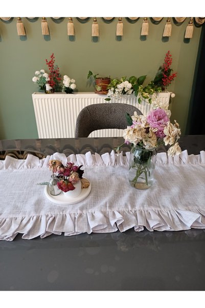 Desen Ruffled Linen Runner 40×150