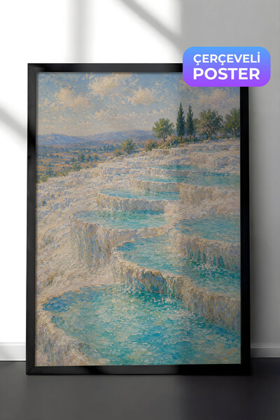 Zestia Zidna slika inspirisana Monetovim pejzažom Pamukkale, impresionistički...