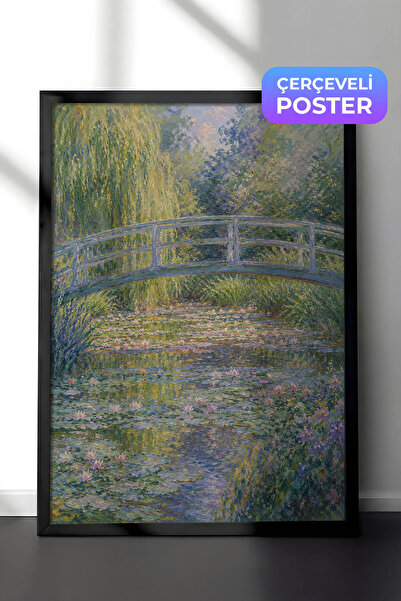 Zestia Pictură murală inspirată de Monet cu podul japonez, grădină impresioni...