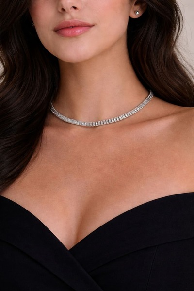 yb yağmur butik Baguette Waterway Necklace
