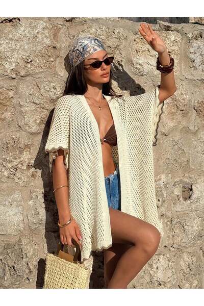 Jinx Wear Fashion Women's Summer Vacation Beach Mesh Retro Skirt Sleeve Banda...
