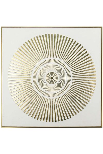 MARHOME Κύκλοι Ζωγραφικής σε Καμβά 16-30142 70x3x70εκ. Λευκό-Χρυσό