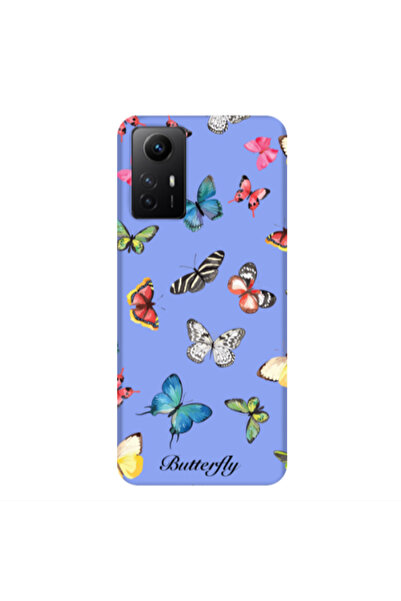 Other Xiaomi Redmi Note 12s Mixed Butterflys Light Purple Colored Silicone TP...