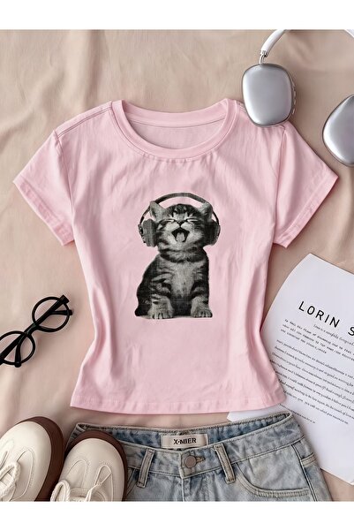 Touz Moda Kemer Boy slušalice, bluza sa mačkastim printom