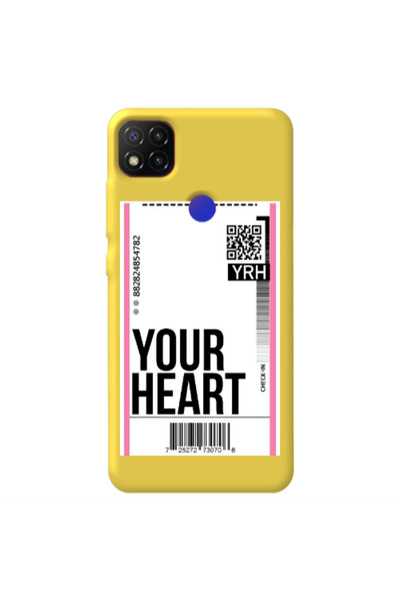 Other Xiaomi Redmi 9c Your Heart YRH Yellow Colored Silicone TPU Θήκη