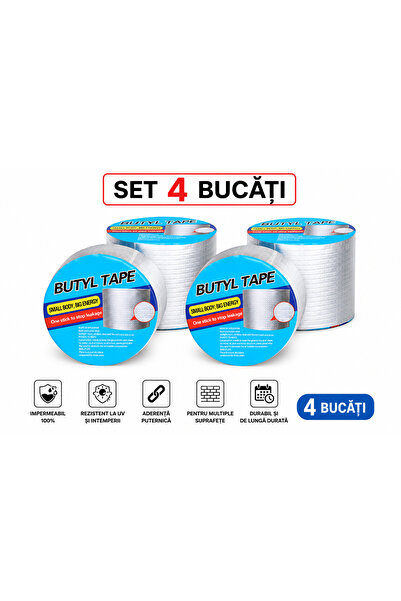 UTILIO ®   Set 4x Bandă de reparații impermeabilă din butil 10 cm x 5 m, Band...