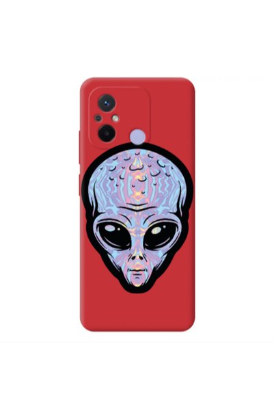 Other Xiaomi Redmi 12C Alien Red Colored Silicone TPU Θήκη