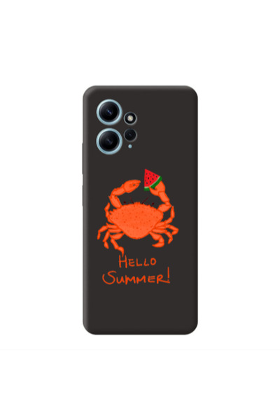 Other Xiaomi Redmi Note 12 4G Hello Summer! Black Colored Silicone TPU Θήκη
