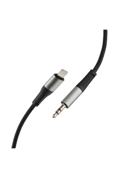 ZEDX ZX-012 Lightning to 3.5 mm Aux Audio Cable 1 m - Black & Gunmetal Braide...